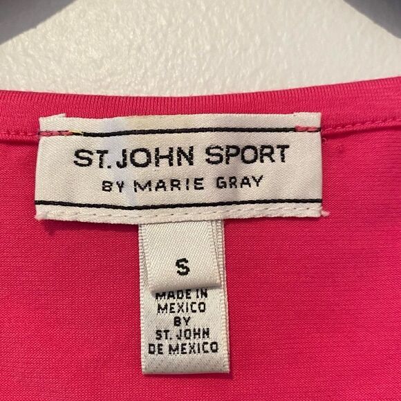 St. John by Marie Gray Pink Embellished T-Shirt Size Small - Picture 5 of 8